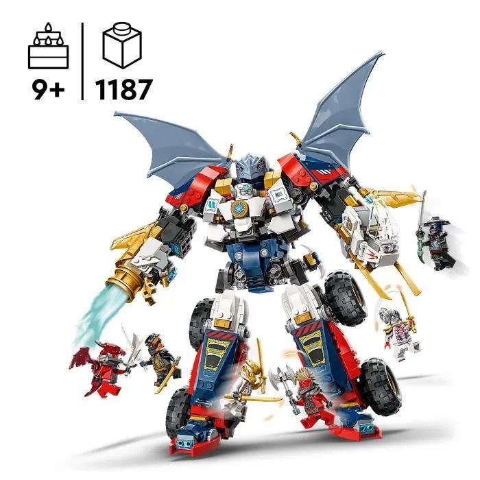 LEGO NINJAGO 71834 Le robot ultra combo de Zane - Jeu de construction 4-en-1 dès 9 ans-1