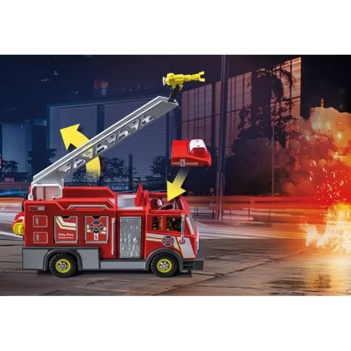 PLAYMOBIL - 71233 - City Action - Camion de pompiers avec grande échelle-6