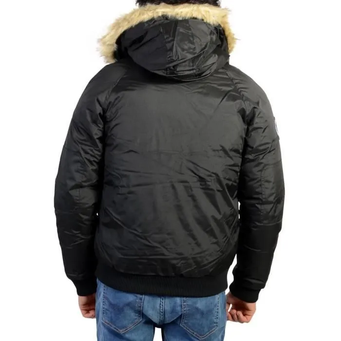 Blouson enfant - Kamora - Aria - Noir - Col montant - Capuche avec imitation fourrure-1