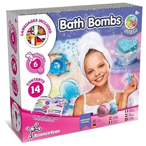 Kit de création - SCIENCE4YOU - Fabrique Bombe de Bain - 14 contenus - 6 expériences - 8 ans-0