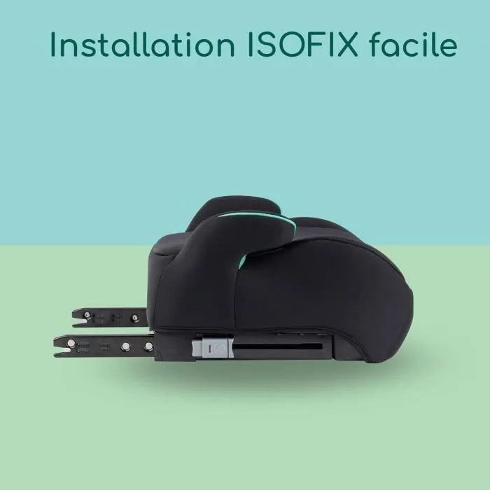 BEBECONFORT Siège auto Manga i-Fix, Rehausseur ISOFIX, de 6 à 12 ans, 22-36 kg, 125-150 cm, Black Mist-1