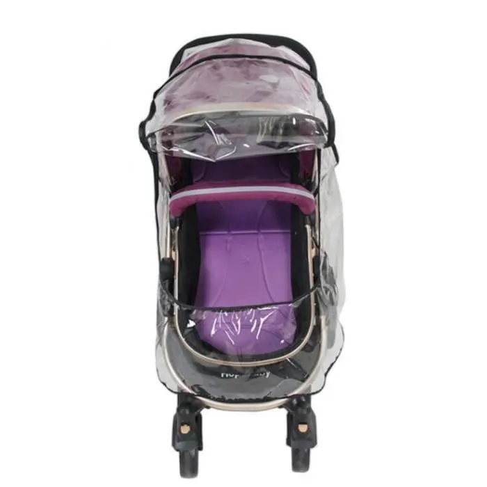 Habillage Imperméable Universel Poussette Protection Pluie et Vent pour Poussette-1