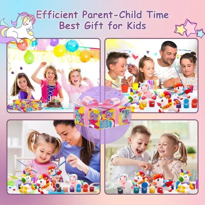 Licorne Fille Kit de Peinture Jouet Licorne Fille Peinture Activités Manuelles de Cadeaux d'anniversaire de 3 à 10 ans Cadeaux Noël-3