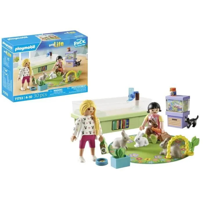 PLAYMOBIL 71753 Animalerie avec enclos à lapins, My Life, Soin des animaux, 30 pièces, Dès 4 ans-3
