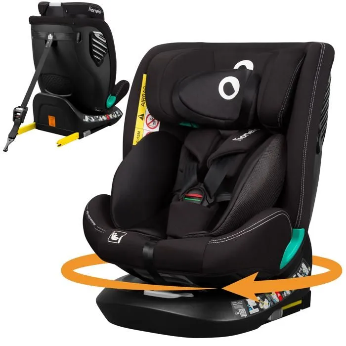 Siège-auto évolutif LIONELO Bastiaan One i-Size - Base pivotante 360° - 40-150 cm - 0 -36 kg - ISOFIX - Groupe 0+/1/2/3 - Noir-0