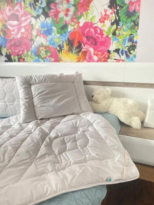 Couette en laine pour enfants, légère, douce, format 100x140 cm, 500 g/m², parfaite pour un enfant-5