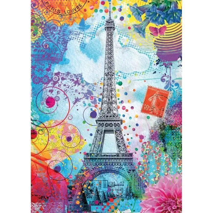 Nathan-Puzzle 1500 pièces-Tour Eiffel multicolore/Lars Stewart-Adultes et enfants dès 14 ans-Puzzle de qualité supérieure-12000950-0