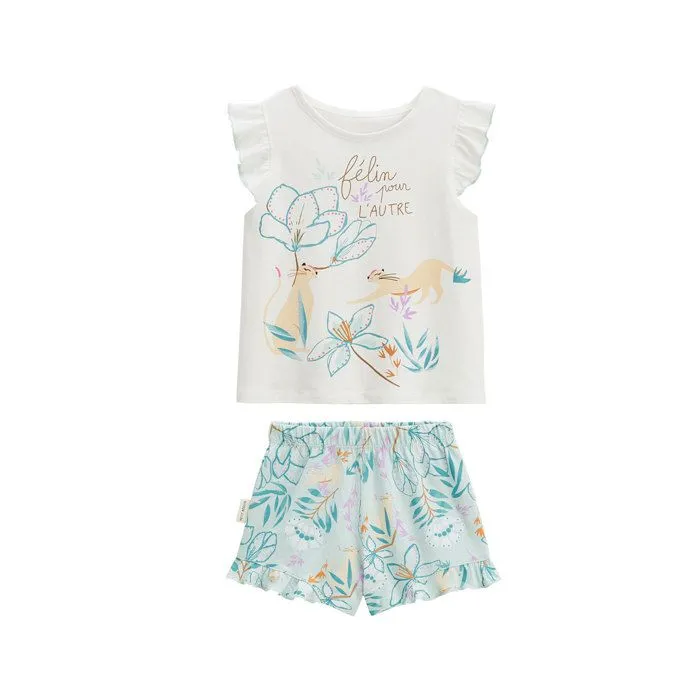 Pyjama enfant - Patroika - Manches courtes - 100% coton - Imprimé fantaisie - Volants-0