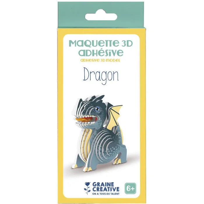 Dragon - Maquette en bois 3D-1