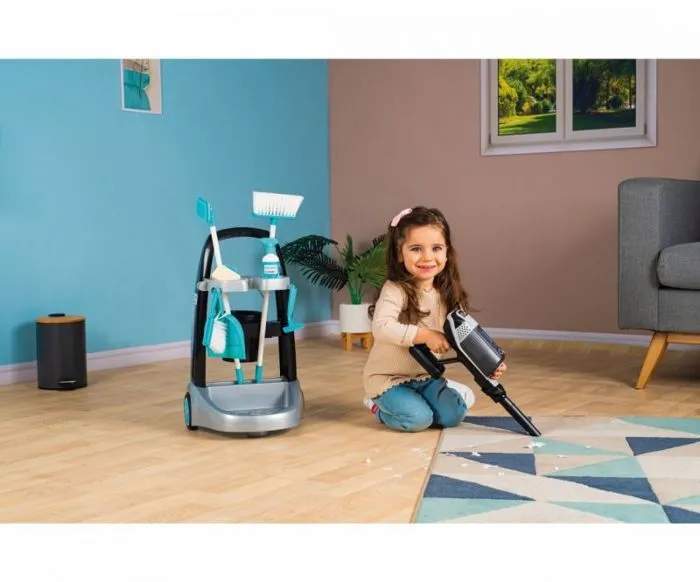 Remorque - chariot Smoby - 330319 - Rowenta Chariot de Nettoyage avec aspirateur-2