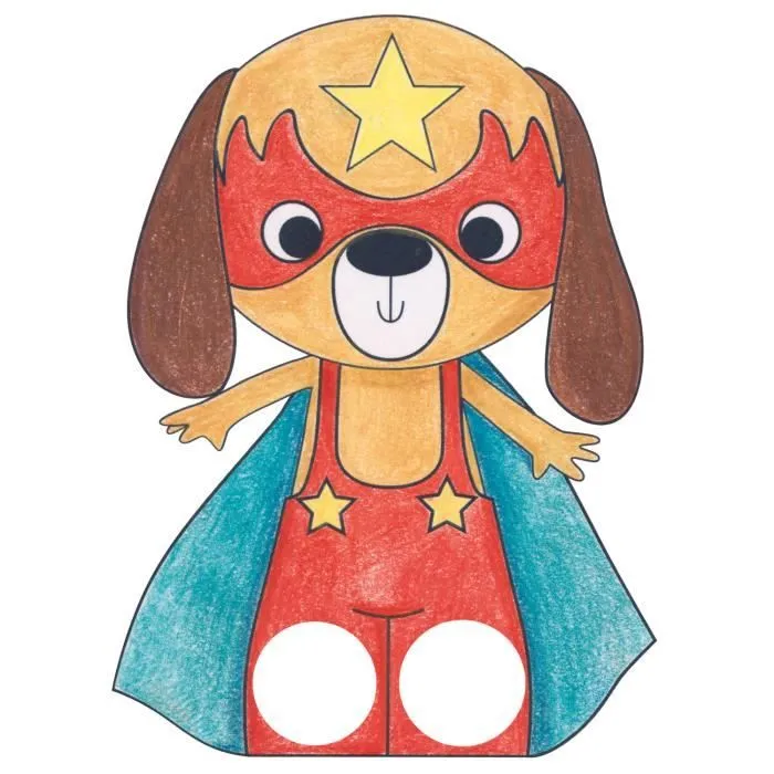 Carnet de coloriage marionnettes - AVENUE MANDARINE - Graffy Puppet - Animaux super-héros - Enfant - Mixte-1
