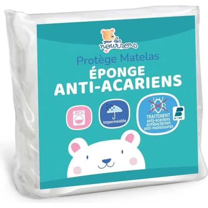 Protège Matelas Bébé Anti Acariens - 70x140 cm - Alèse Imperméable - Bouclette 100% coton - Silencieux - OekoTex®-0