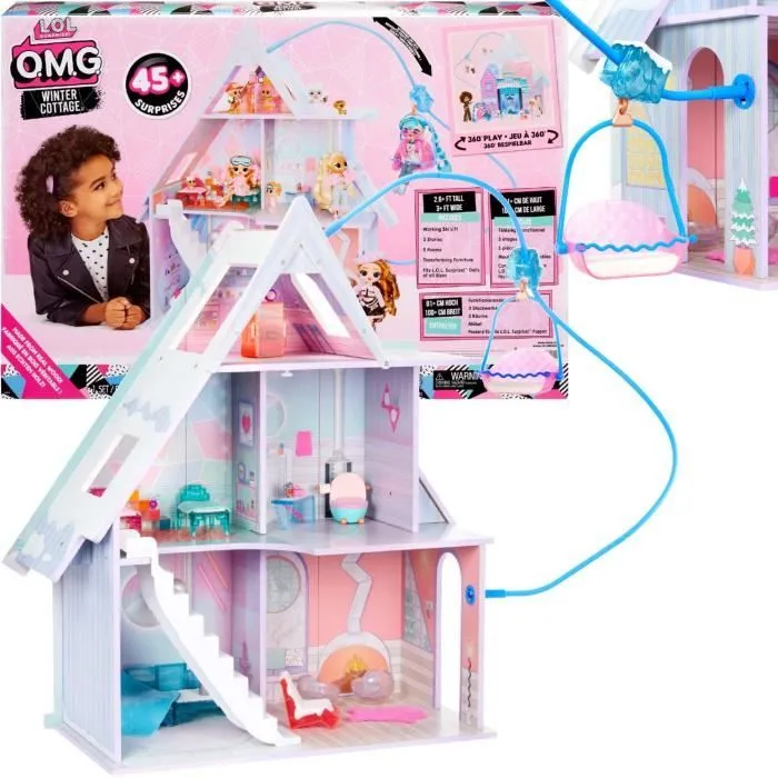 L.O.L Surprise ! Grand jeu de poupées en bois pour la maison d'hiver + accessoires-0