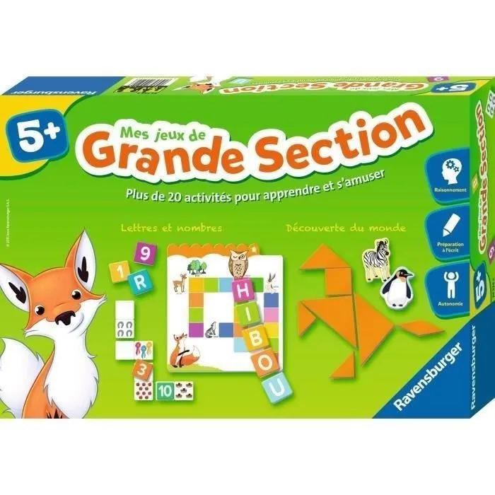 Mes jeux de grande section - Coffret complet éducatif - 20 activités programme 3e année maternelle - Ravensburger - Dès 5 ans-0