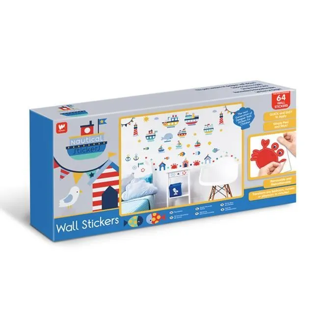 Stickers muraux Nautical - WWALLT - W WALLTASTIC - Réutilisables - Multicouleur - Rouge - Vinyle-0