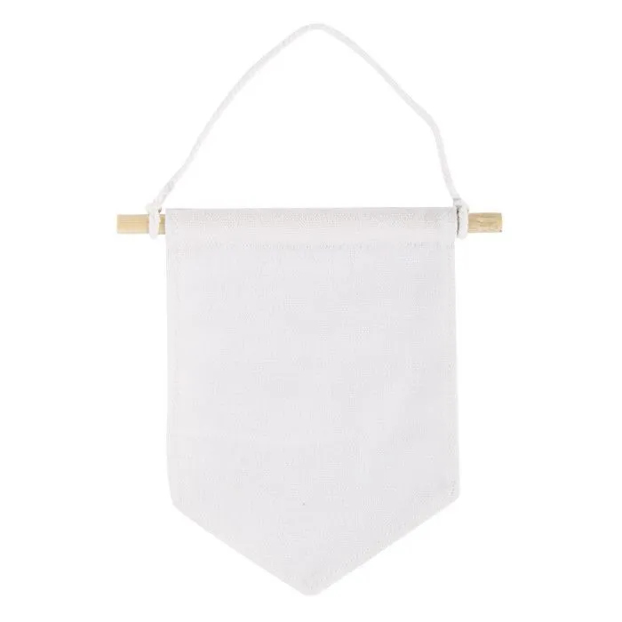 Fanion de tissu à suspendre, blanc naturel, 14x14cm, 3 pièces-0