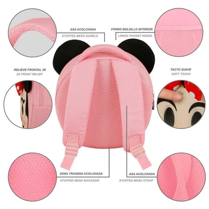 Sac à dos Emoji - Disney Minnie Mouse Send - Rose - Taille Unique-3