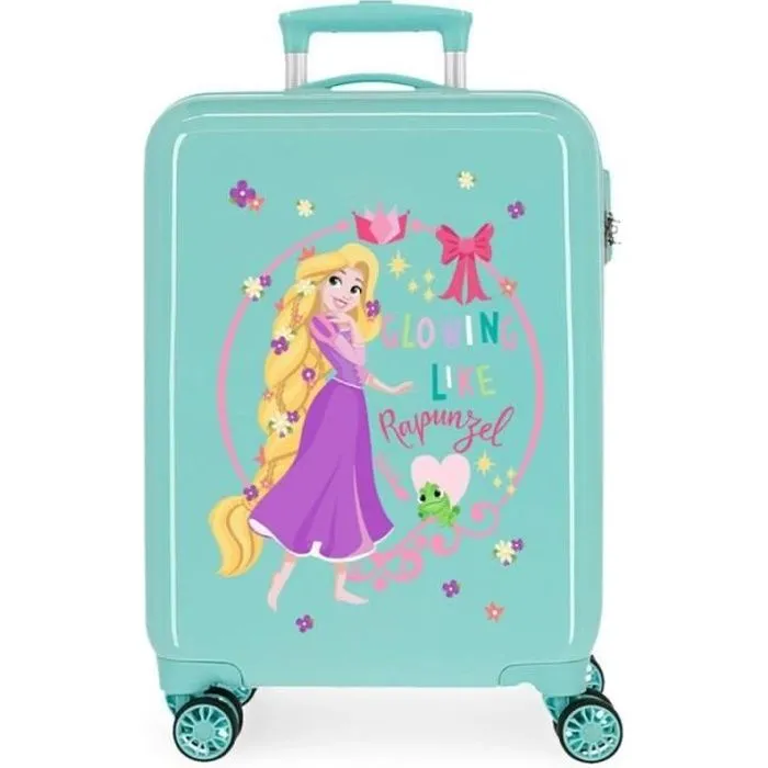 Valise cabine - Disney - Raiponce - Vert menthe - Coque rigide - 4 roulettes 360°-0