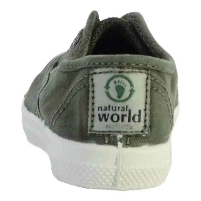 Tennis Eco-Responsable Enfant Natural World Ingles - Vert - A élastique - Fille-2