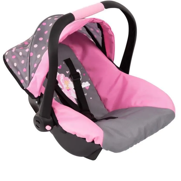 Siège Auto de Poupée - BAYER DESIGN - Gris et Rose - Fille-1