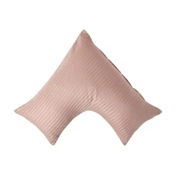 Taie d'oreiller spécial oreiller cervical en coton égyptien 330 fils Forme V beige taupe-0