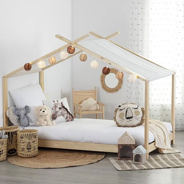 Lit tente 90x190 cm en bois sans matelas Atmosphera-0