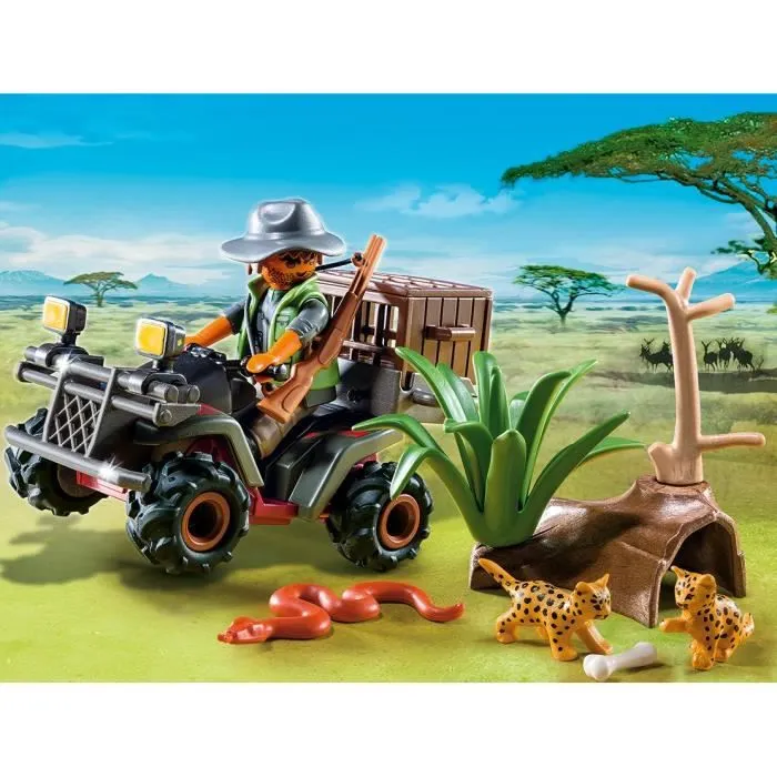 PLAYMOBIL - Braconnier avec Quad - Wild Life - 11 pièces - Dès 4 ans-1