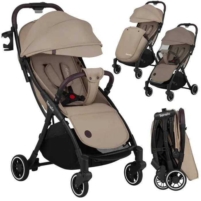 Poussette canne compacte LIONELO Julie One - Jusuq'à 22 Kg - Légère & pliable - Accessoires - Beige-3