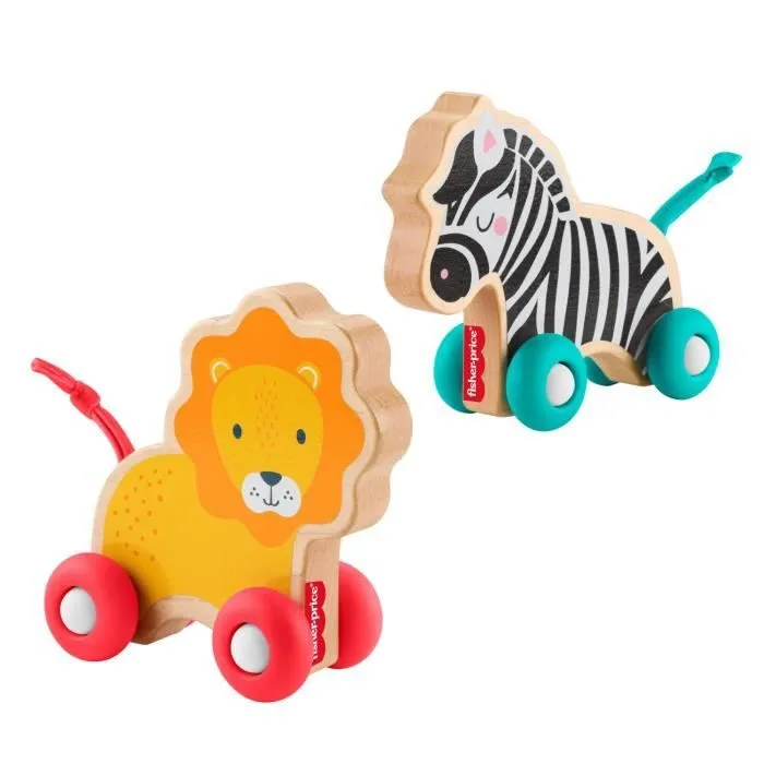 FISHER-PRICE Animaux a pousser en bois os - JFN19-0