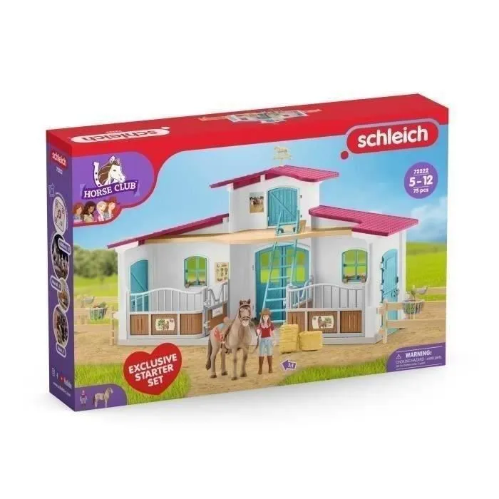 Centre Équestre, coffret figurines avec 75 éléments inclus dont 1 cheval, dès 5 ans, schleich 72222 Horse club-2