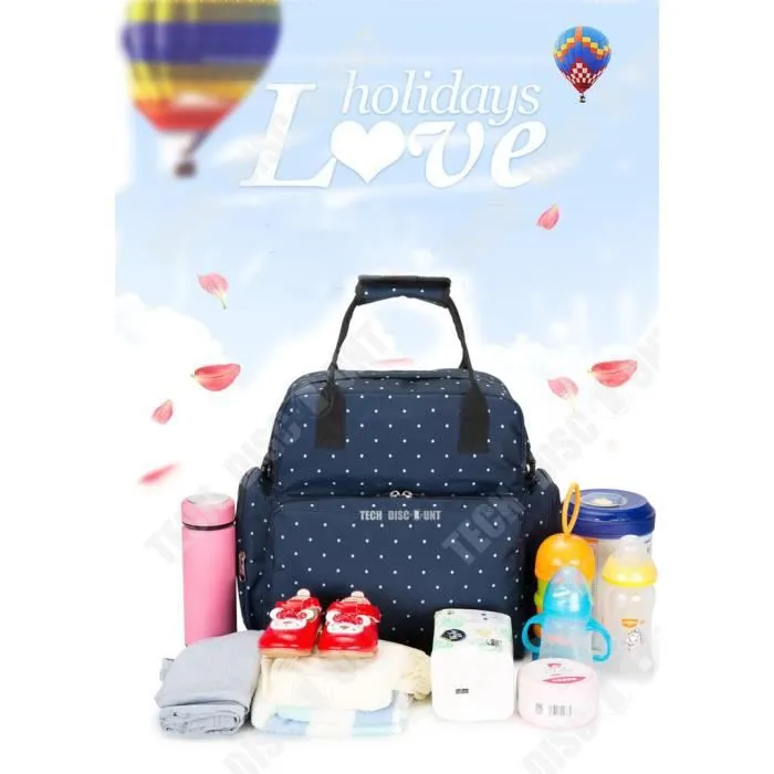 TD® Sac à dos multifonctions bébé Changement Couche Conservation Biberons Nylon étanche résistant fuites et eau-1