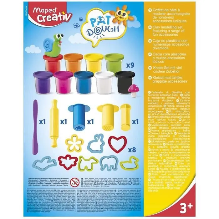 Set d'argile de jeu avec accessoires - MAPED - Creativ - 9 couleurs - A partir de 2 ans-4