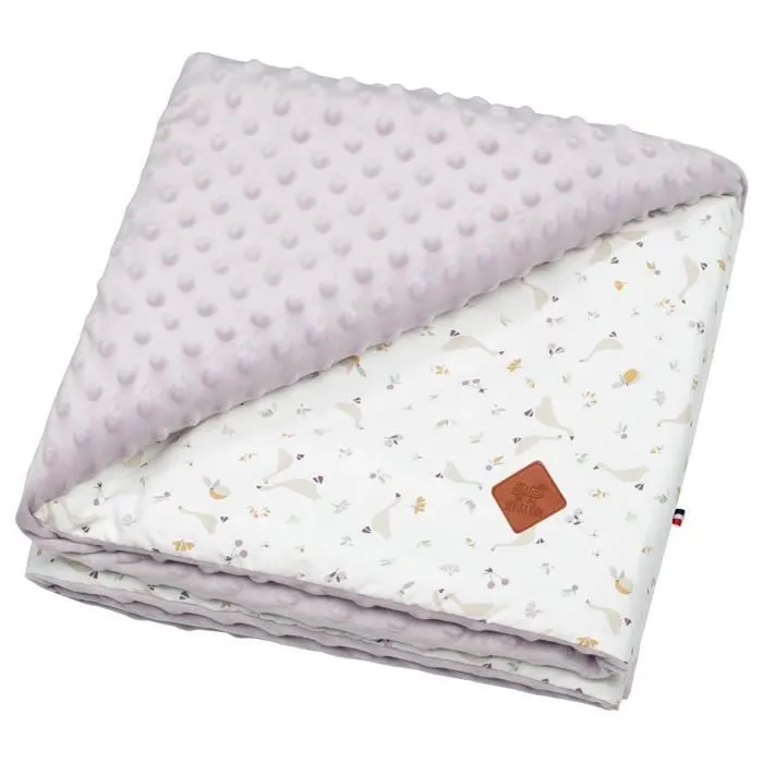 Couverture réversible en minky Sidonia 100x150 cm Lilas-0
