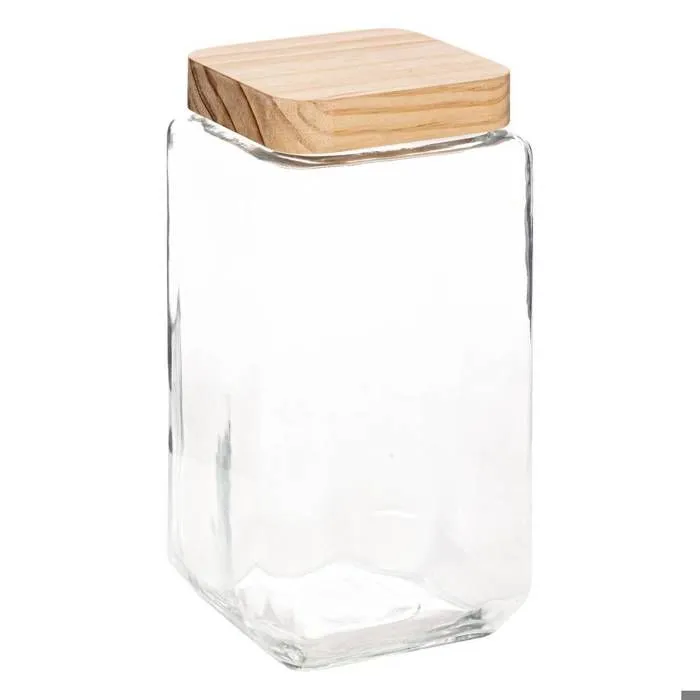 5five - bocal verre carré couvercle pin "pin" 2l-0