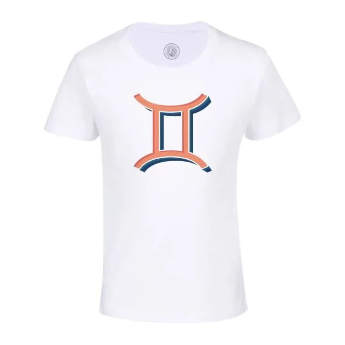 T-shirt Enfant Blanc Gémeaux Signe astrologie Zodiaque Astres Métaphore Symbole Figure Allegorie-0