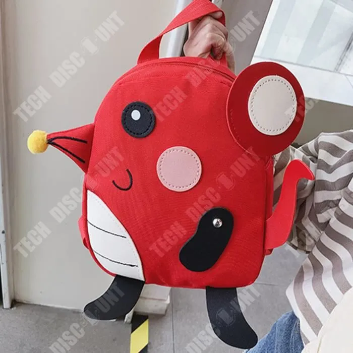 TD® Mignon dessin animé rouge animal petit cartable pour enfants Mickey Mouse mini sac à dos garçons et filles couleur petit sac-3