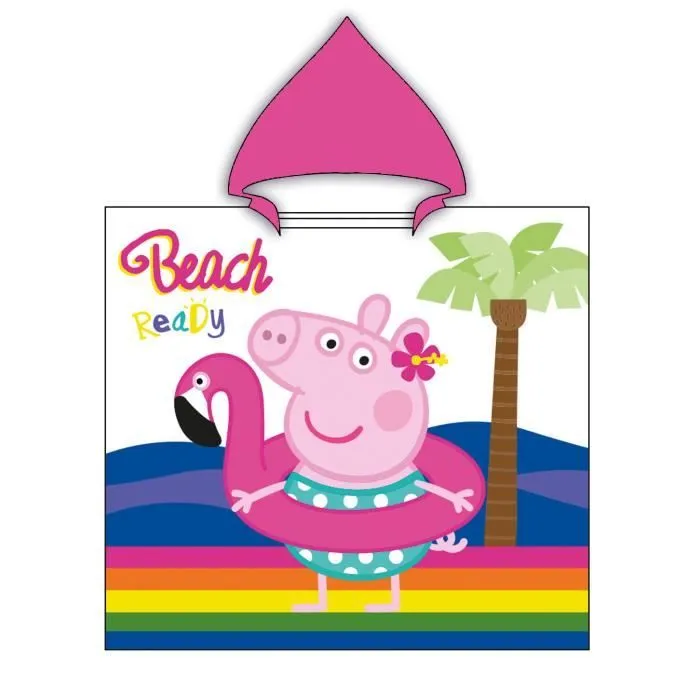 Poncho Peppa Pig - PEPPA PIG - 60 x 120 cm - Rose - 100% coton-0