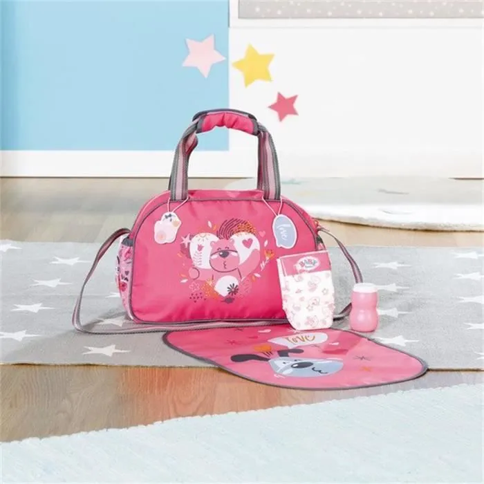 Sac à langer BABY BORN - ZAPF CREATION - Changing Bag - Rose - Pour poupée 36 et 43 cm-1