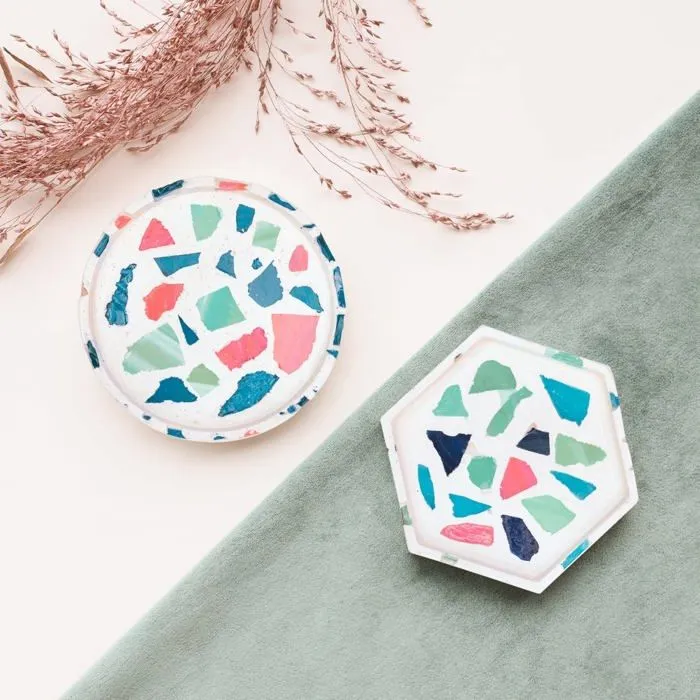Jeu de creation de bijoux Thumbs up - TZOTRITRA - Plateau a Bijoux en terrazzo DIY - Plateau a bibelots-2