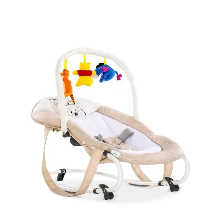 Transat bébé Bungee Deluxe - HAUCK - Winnie l'ourson - Avec arche jouet - Musical - Beige-1
