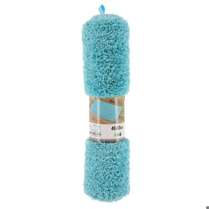 TENDANCE - Tapis de salle de bain Vert d'eau en Microfibre Confort et Doux 40 x 60 cm Vert D'eau-0
