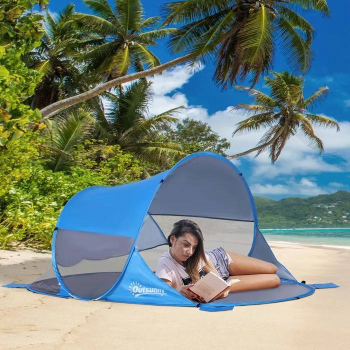 Outsunny - tente - Polyester - 200x120x90cm - Bleu-1