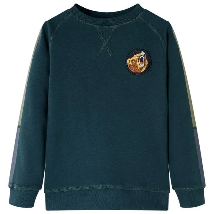 Sweat-shirt pour enfants vert mousse 5 dimensions disponibles-0