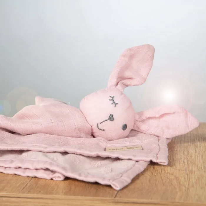 ROBA Doudou Lapin Bio "Lil Planet" 40 x 40 cm Certifié GOTS - Rose-mauve-4