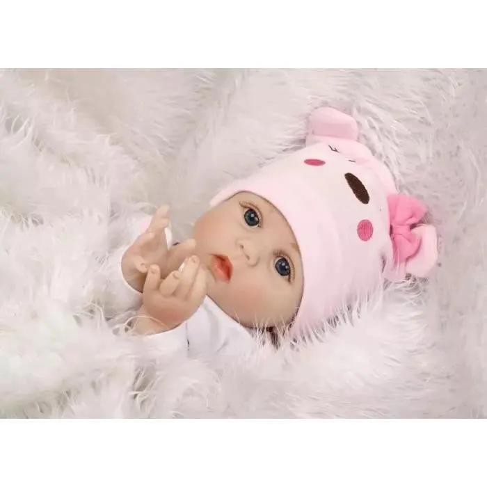 Poupée interactive Reborn - TEMPSA - 22 pouces - Silicone - Mignonne - Cadeau enfant-1