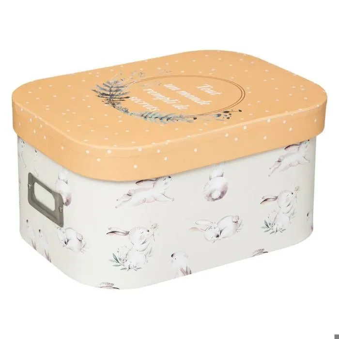 Boites de rangement en carton déco les animaux de la forêt - ATMOSPHERA - Lot de 3 - Multicolore - Vert-3