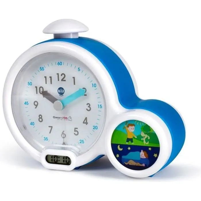 Réveil Enfant Éducatif Kid'Sleep - Claessens'Kids - Veilleuse Musicale - Jour/Nuit - Bleu-3