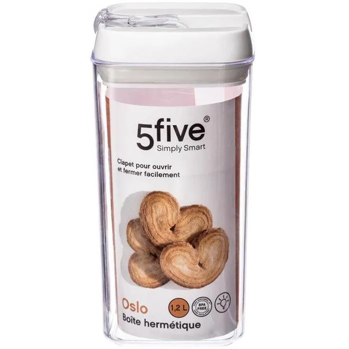 Secret de Gourmet - Bocal hermétique carré 1,2L oslo L, 10 x L, 10 x H, 20,5 cm Transparent-1