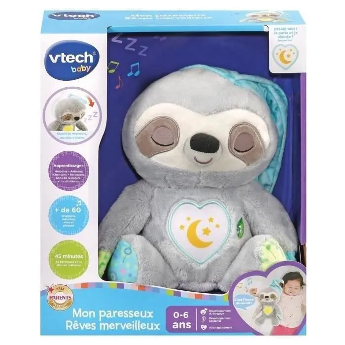 Peluche Paresseux Rêves Merveilleux VTECH BABY - Apaise et endort Bébé-1