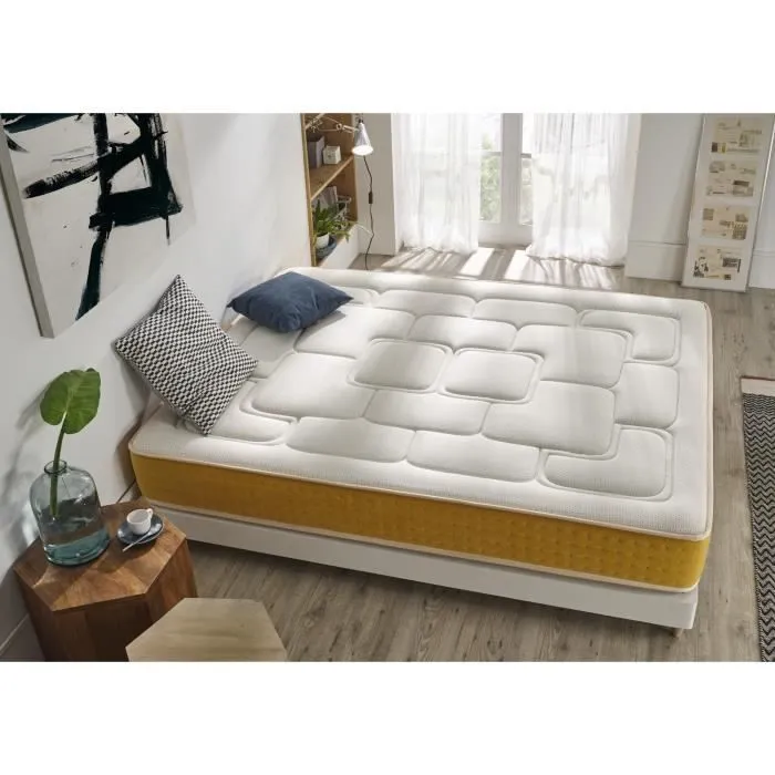 Matelas 90x190 cm Ressorts Ensachés Elite Gold epaisseur 30 cm +/- 2 Rembourré en Mémoire de forme + Supersoft 5 cm Mi-Ferme. ECCOX-2